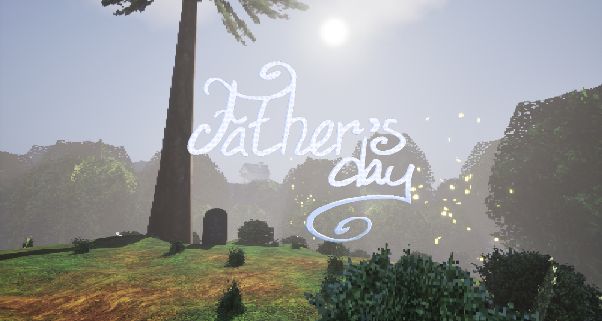 Father's Day artwork: a sunlit landscape with the game logo